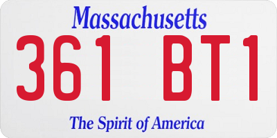 MA license plate 361BT1