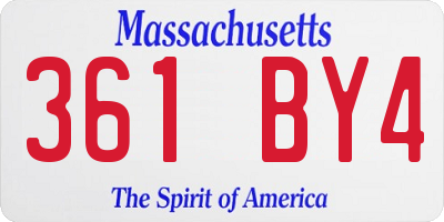 MA license plate 361BY4