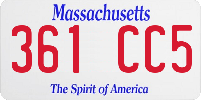 MA license plate 361CC5