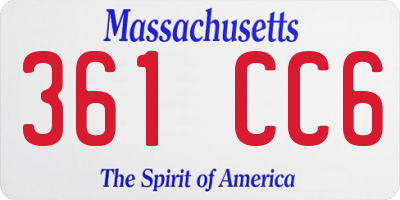MA license plate 361CC6