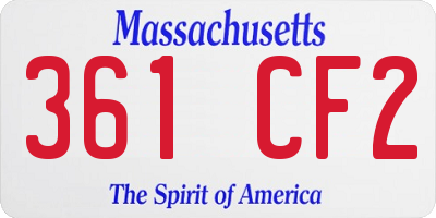 MA license plate 361CF2