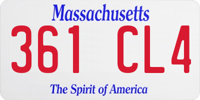 MA license plate 361CL4