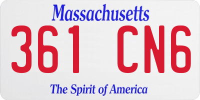 MA license plate 361CN6