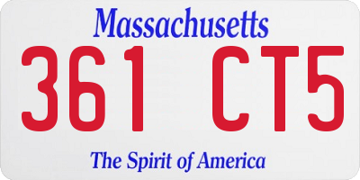 MA license plate 361CT5