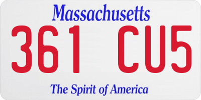 MA license plate 361CU5