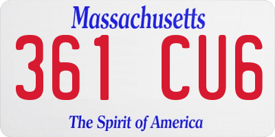 MA license plate 361CU6