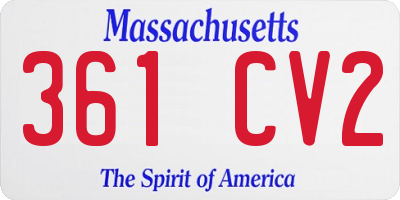MA license plate 361CV2