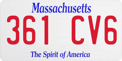 MA license plate 361CV6