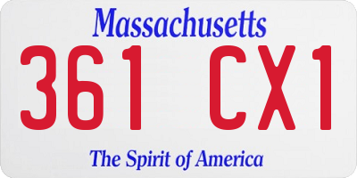MA license plate 361CX1