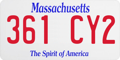 MA license plate 361CY2