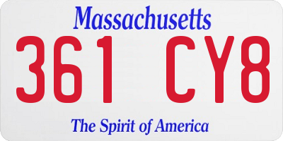 MA license plate 361CY8