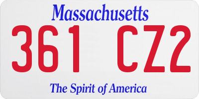 MA license plate 361CZ2