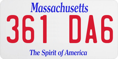 MA license plate 361DA6