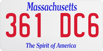 MA license plate 361DC6