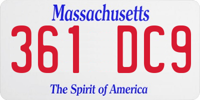 MA license plate 361DC9