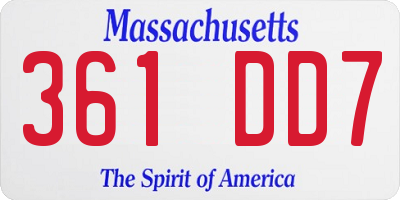 MA license plate 361DD7