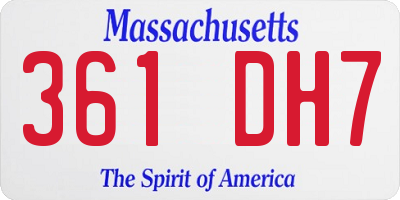 MA license plate 361DH7