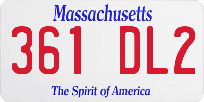 MA license plate 361DL2