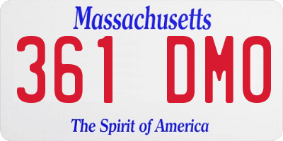 MA license plate 361DM0