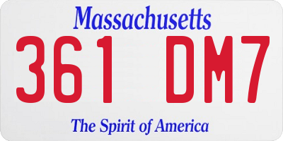 MA license plate 361DM7