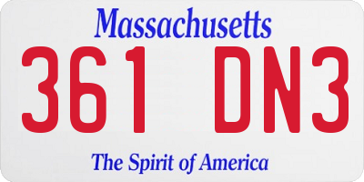 MA license plate 361DN3