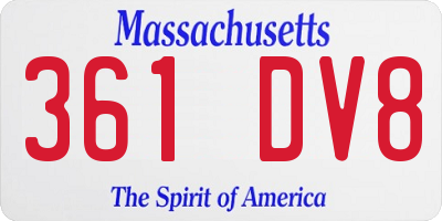 MA license plate 361DV8
