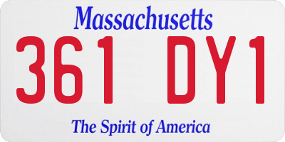 MA license plate 361DY1