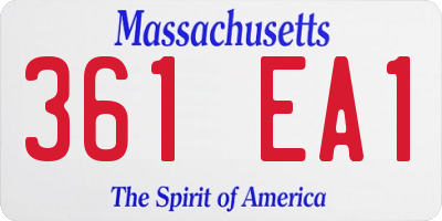 MA license plate 361EA1