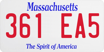 MA license plate 361EA5