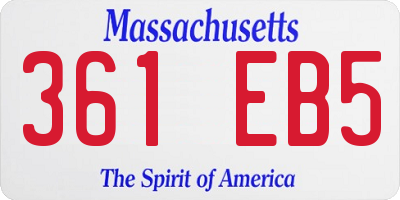 MA license plate 361EB5