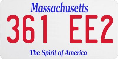 MA license plate 361EE2