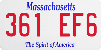 MA license plate 361EF6