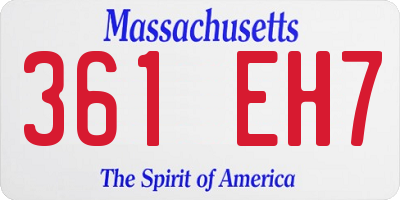 MA license plate 361EH7