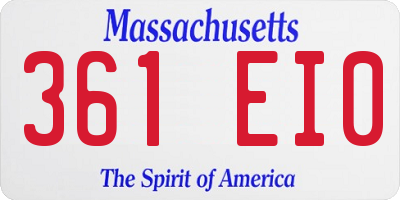 MA license plate 361EI0