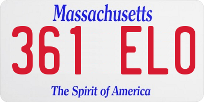 MA license plate 361EL0
