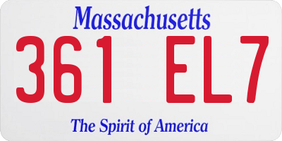 MA license plate 361EL7