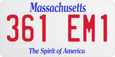 MA license plate 361EM1