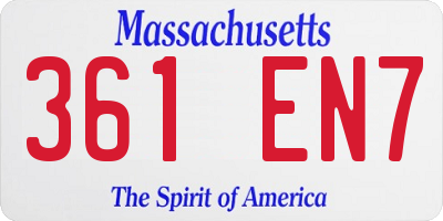MA license plate 361EN7