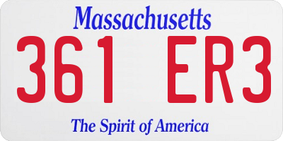 MA license plate 361ER3