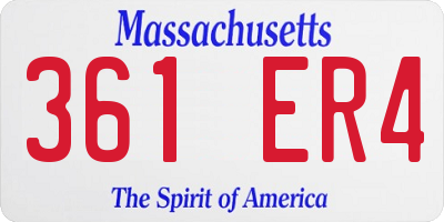 MA license plate 361ER4