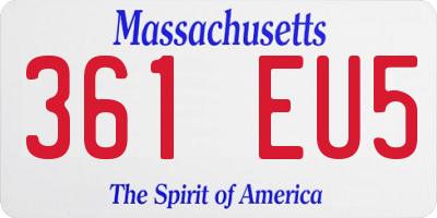 MA license plate 361EU5