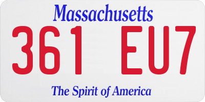 MA license plate 361EU7