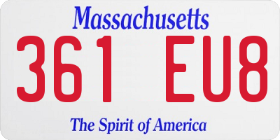 MA license plate 361EU8