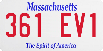 MA license plate 361EV1