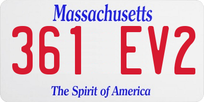 MA license plate 361EV2