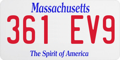MA license plate 361EV9