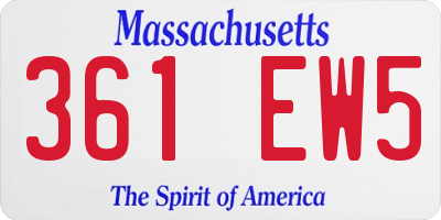 MA license plate 361EW5
