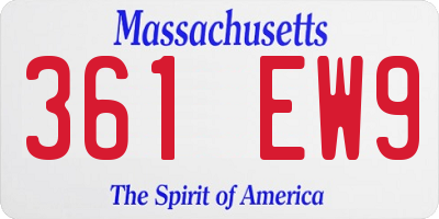 MA license plate 361EW9