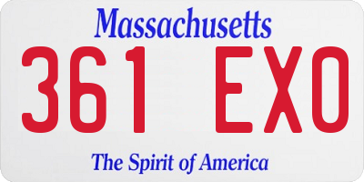 MA license plate 361EX0