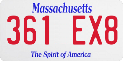 MA license plate 361EX8